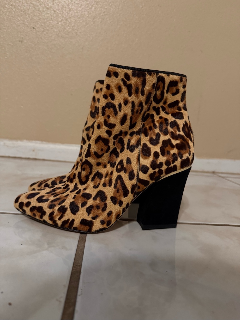 Antonio Melani Leopard Print Women’s Ankle Bootie with Block Heel